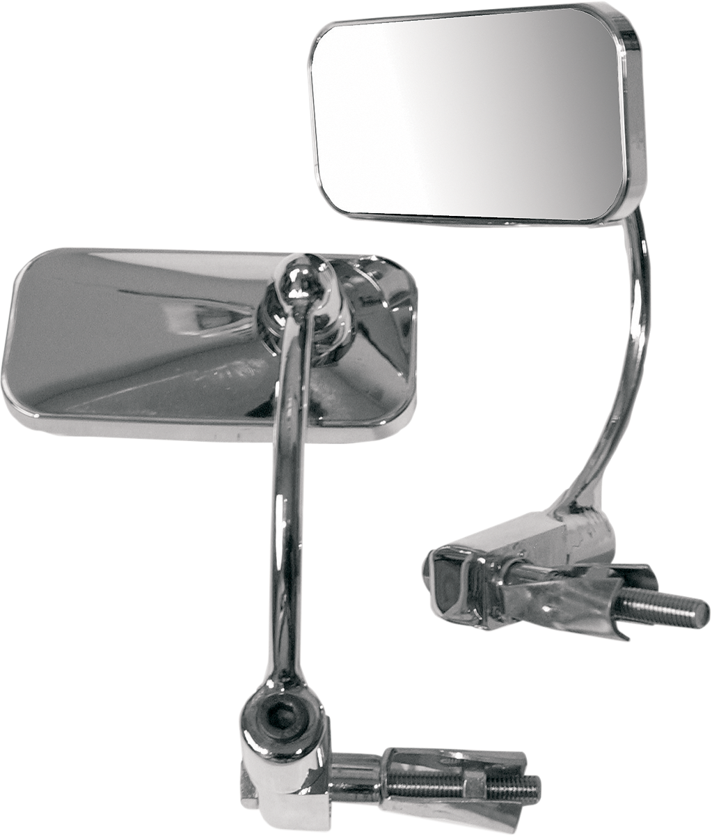 EMGO Mirror - Side View/Bar End - Rectangle - Curved - El Chico Chrome 20-34020