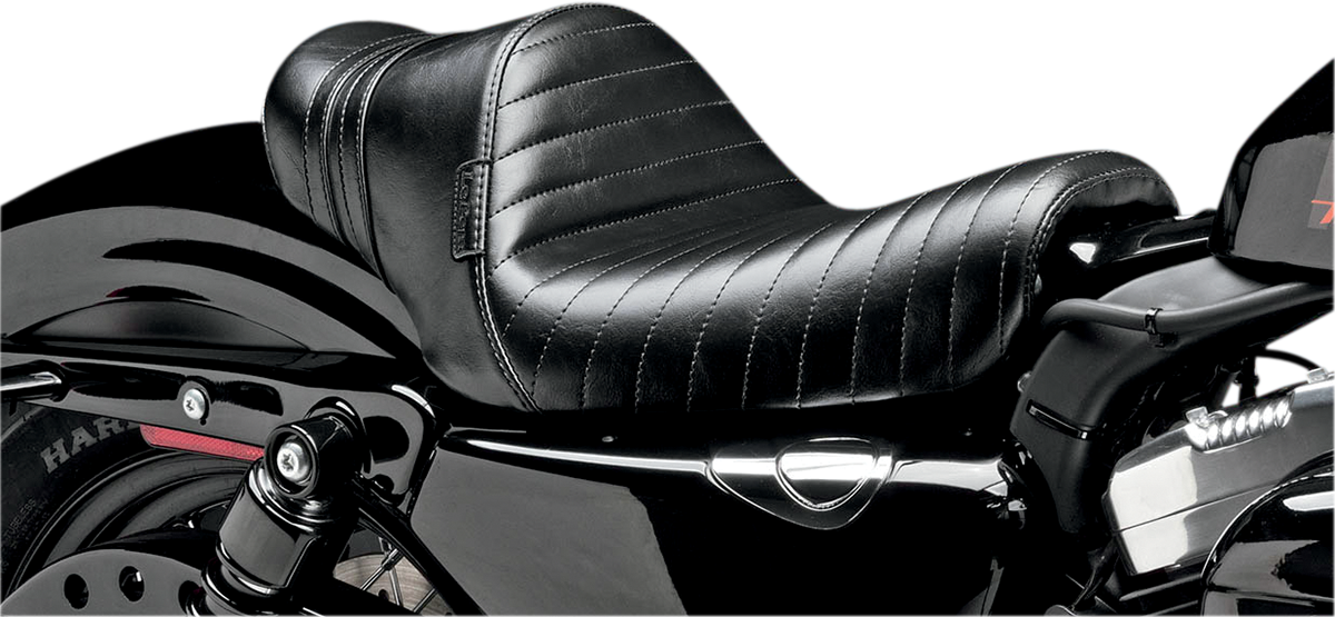 LE PERA Stubs Spoiler Seat - Pleated - Black w/ Black Stripes - XL '04-'23 LK-416BLK