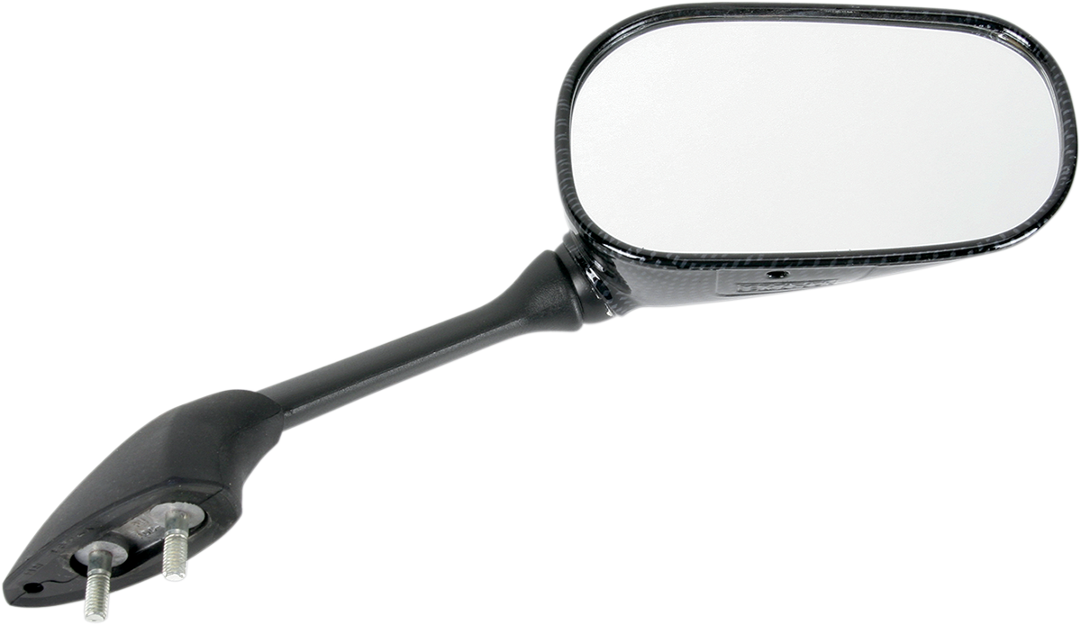 EMGO Mirror - Side View - Black/Carbon Fiber - Rectangle - Right - Yamaha 20-37443
