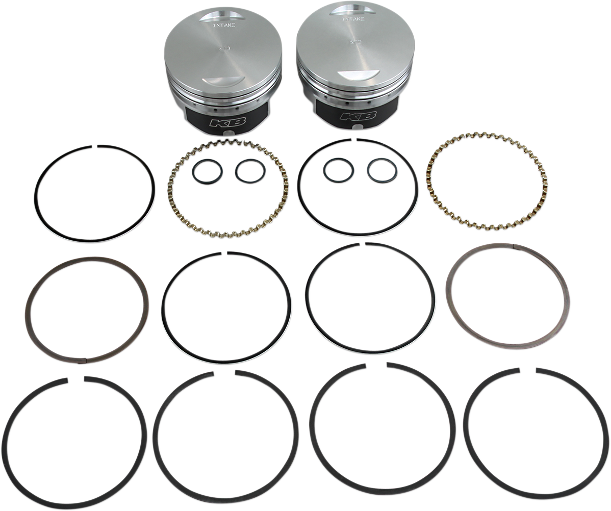 KB PERFORMANCE Piston Kit - 3.875" Standard - 9.3:1 CR - 95" Twin Cam Big Bore KB348.STD
