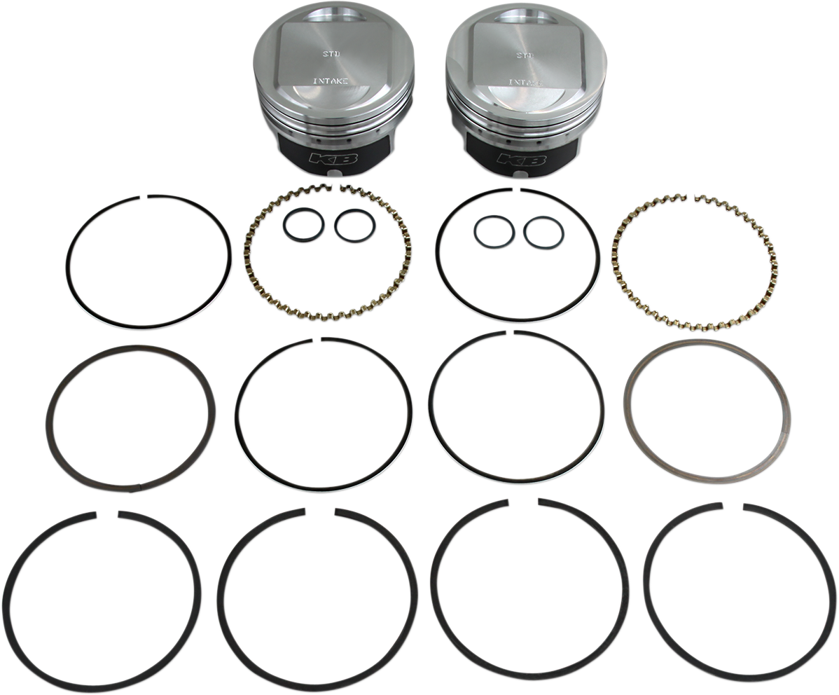 KB PERFORMANCE Piston Kit - 3.875" Standard - 10.5:1 CR - 95" Twin Cam Big Bore KB411.STD