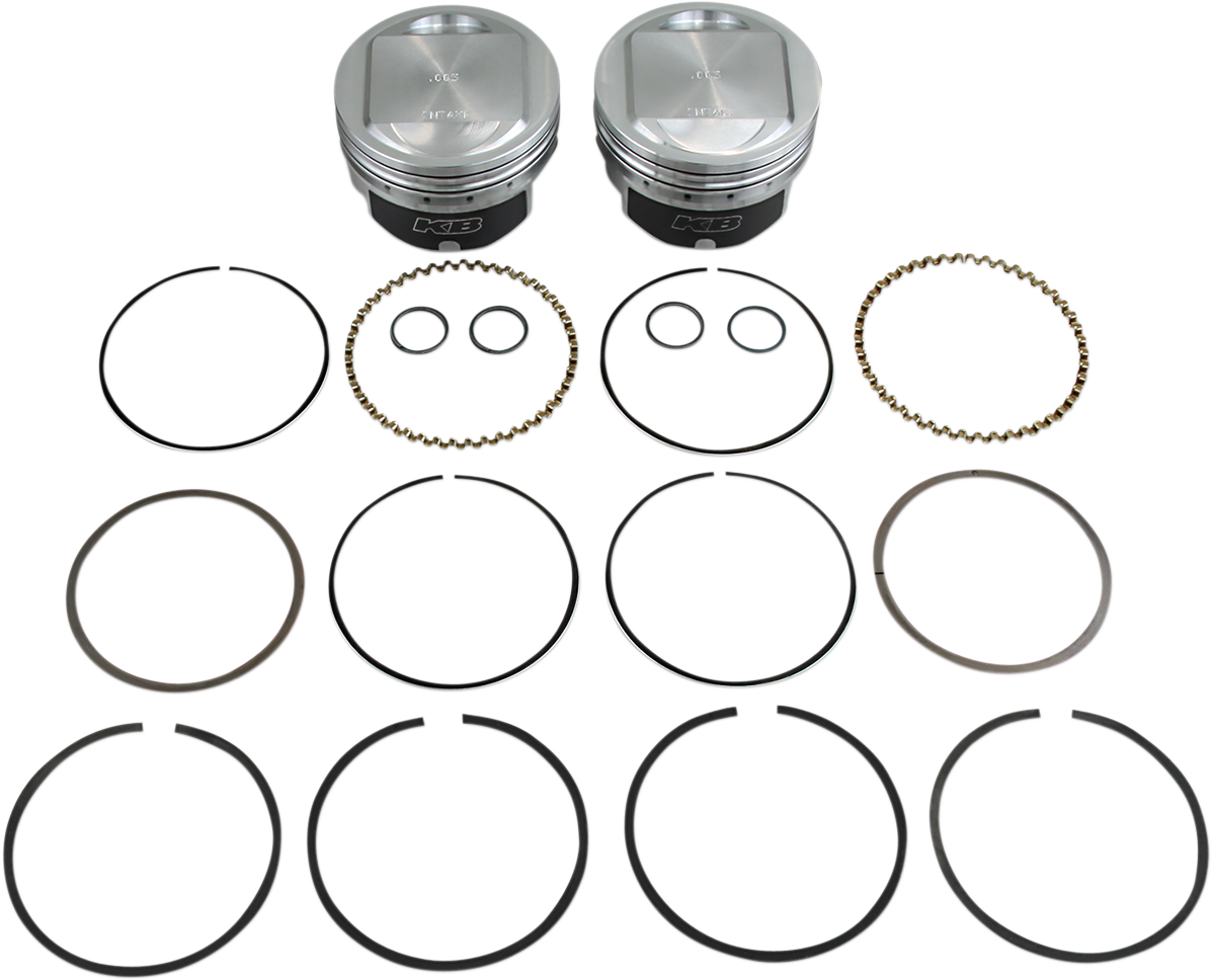 KB PERFORMANCE Piston Kit - 3.875" +0.005" - 10.5:1 CR - 95" Twin Cam Big Bore KB411.005