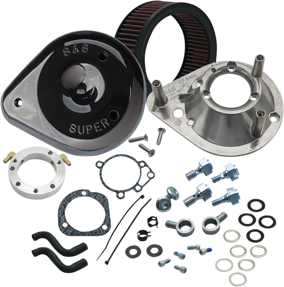 S&S CYCLE Teardrop Air Cleaner Kit - Gloss Black 170-0181A