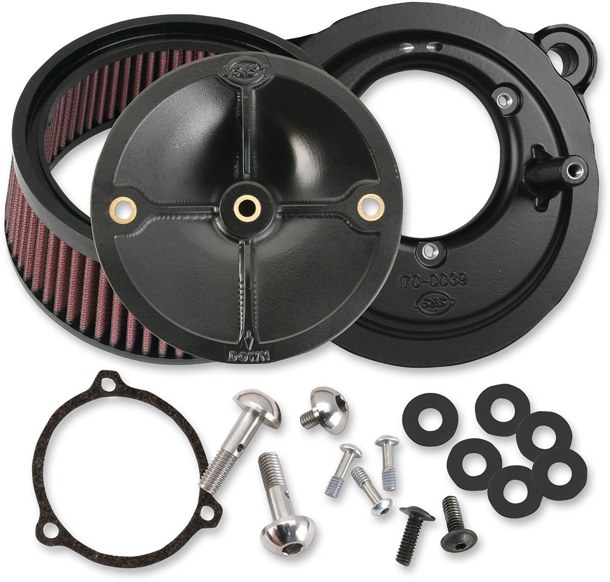 S&S CYCLE Super Stock™ Stealth Air Cleaner Kit - Black 170-0164