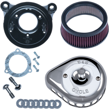 S&S CYCLE Mini Teardrop Stealth Air Cleaner Kit - Chrome 170-0437