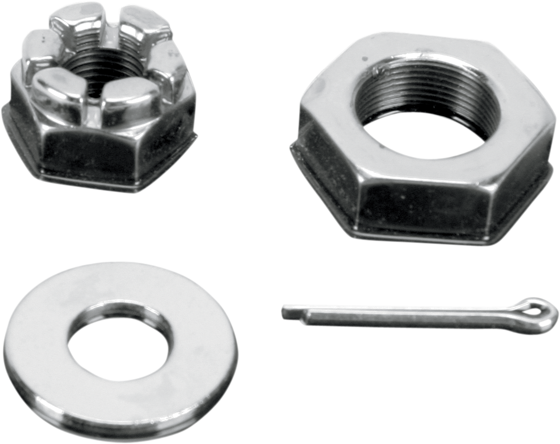 COLONY Nuts with Washers Kit - Front/Axle - Hex - Chrome - '66-'71 Touring 8162-3