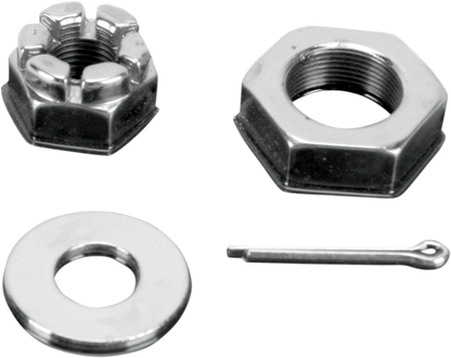 COLONY Nuts with Washers Kit - Front/Axle - Hex - Chrome - '66-'71 Touring 8162-3
