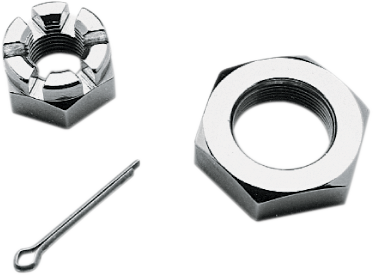 COLONY Nuts with Washers Kit - Front/Axle - Hex - Chrome - '73-'06 Dyna/FXR/Sportster 8768-3
