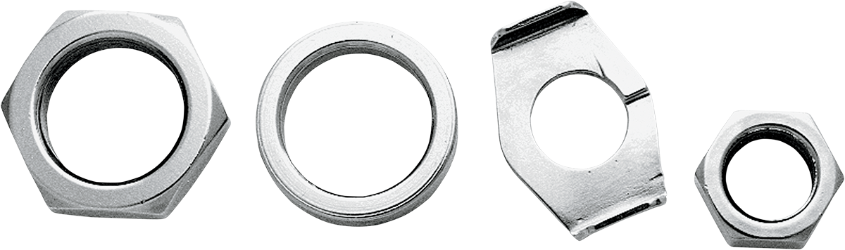 COLONY Nuts with Washers Kit - Rear/Axle - Hex - Chrome - '36-'72 Harley-Davidson 8160-4
