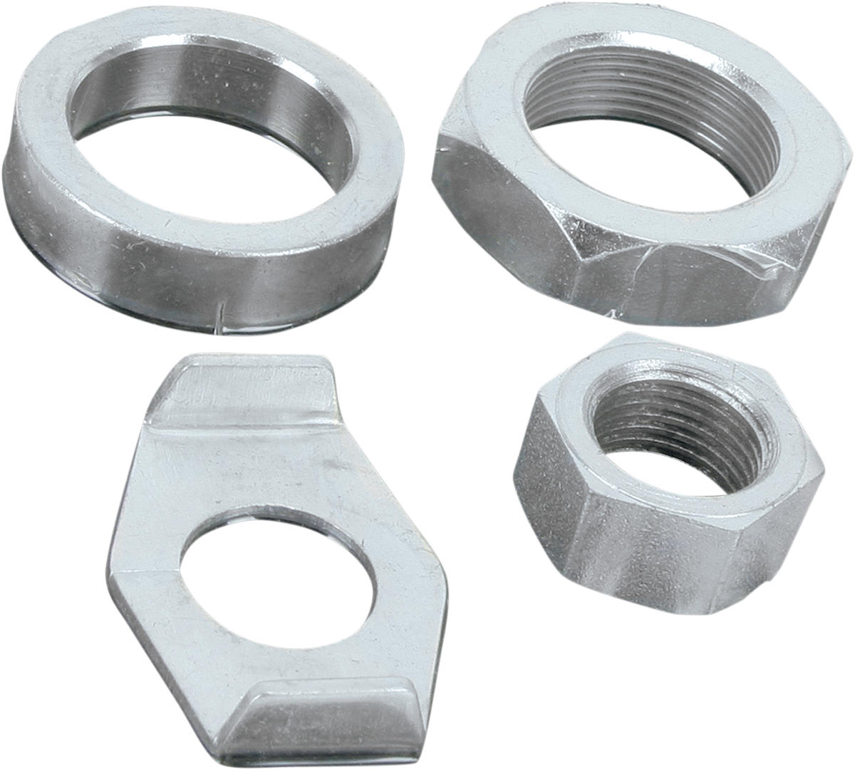 COLONY Nuts with Washers Kit - Rear/Axle - Hex - Cadmium Plated - '36-'72 Harley-Davidson 8161-4