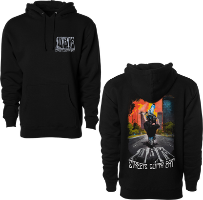 Streets Gotta Eat Hoodie Black Lg