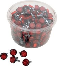 CHRIS PRODUCTS License Plate Reflectors - 150 Pack Tub - Red CH150R