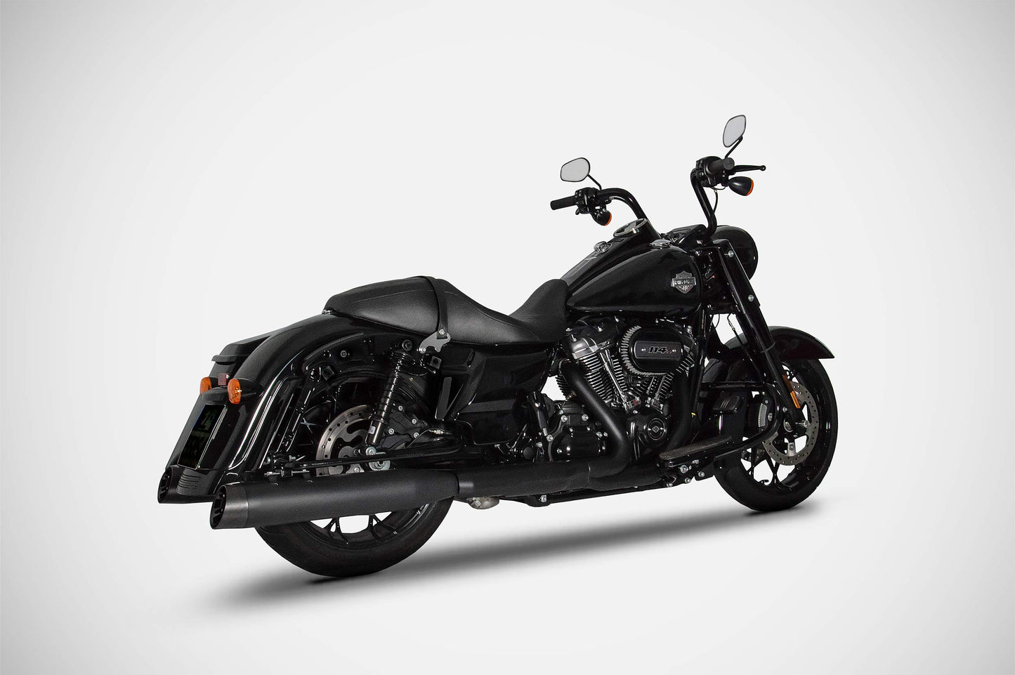 Zard Dual Slip-on Exhaust System for Harley Davidson Grand American Touring Motorcycles (114cc engines - Glides and Road King - 2021+)