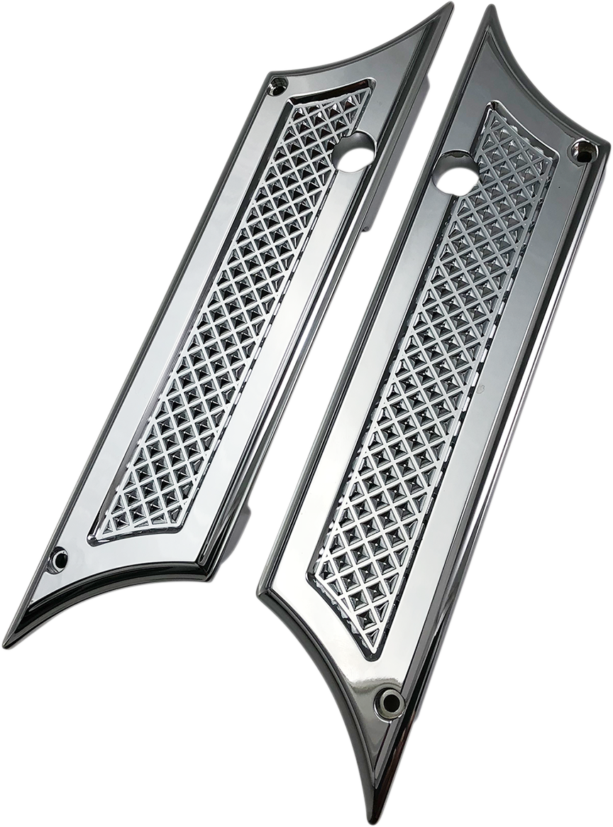 EDDIE TROTTA DESIGNS Saddlebag Latch Covers - Diamond Cut C - FL '93-'13 TC981