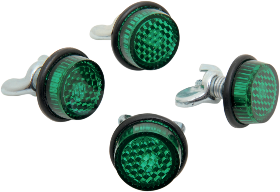 CHRIS PRODUCTS License Plate Reflectors - 4 Pack - Green CH4G