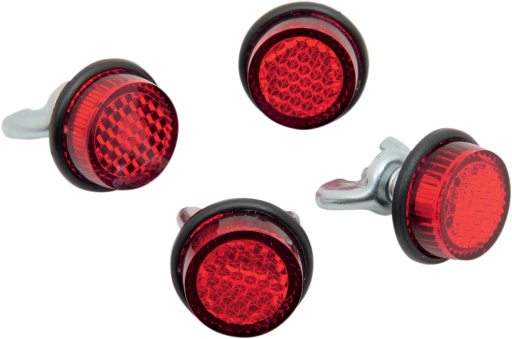 CHRIS PRODUCTS License Plate Reflectors - 4 Pack - Red CH4R