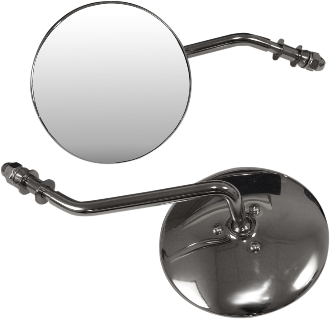 EMGO Mirrors - Side View - Smooth/Round - Short Stem - Pair - Universal 20-21794