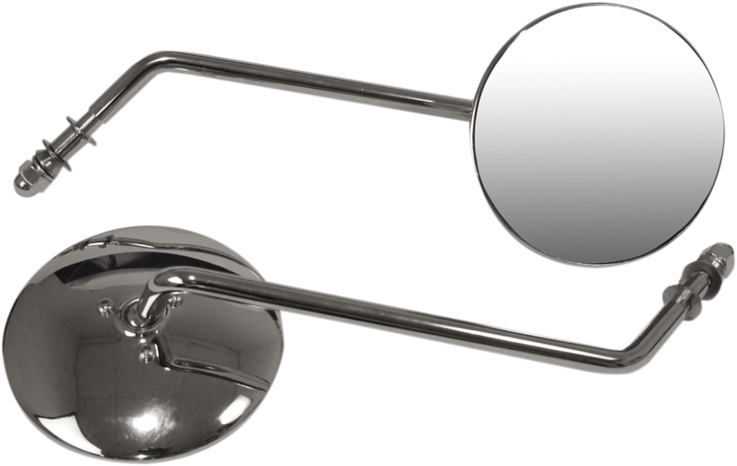 EMGO Mirrors - Side View - Smooth/Round - Long Stem - Pair - Universal 20-21795