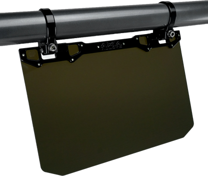 12" X 8" Narrow Mount Sun Viso W/Tinted Shield  Black