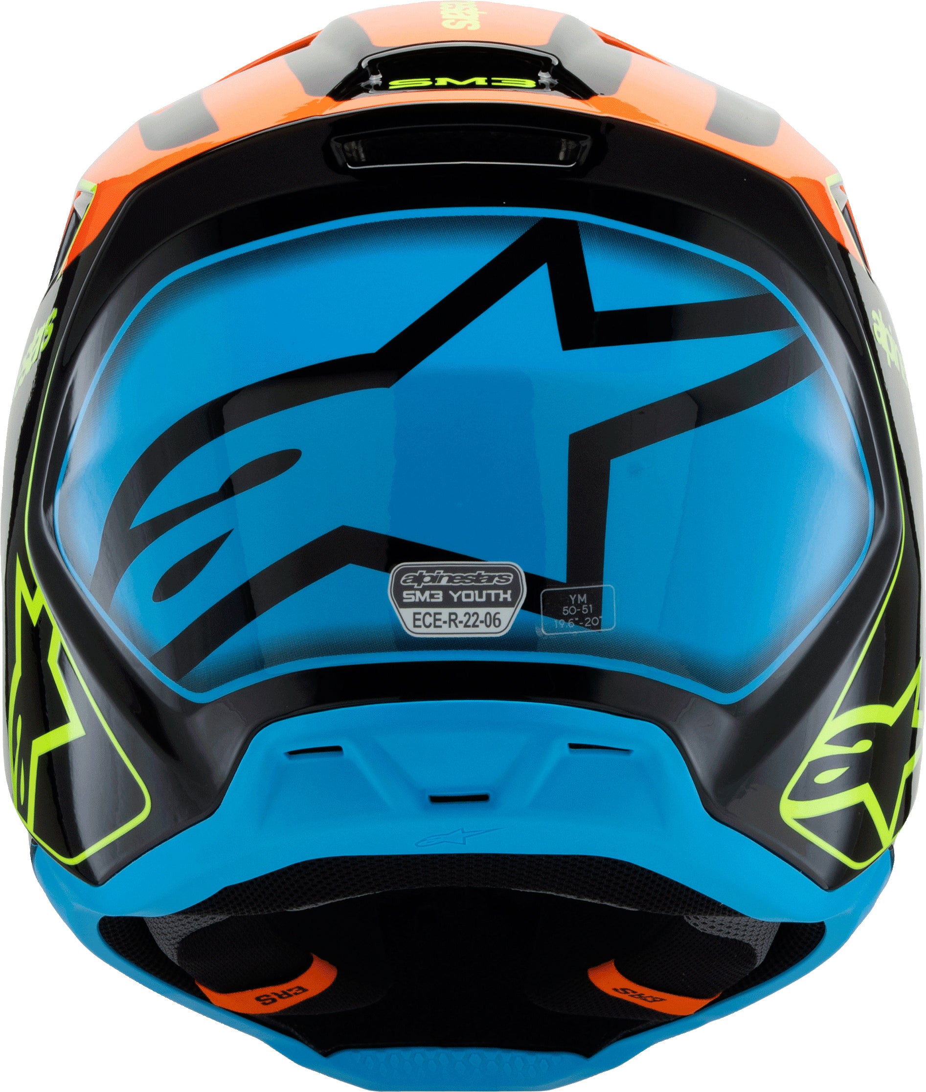 Sm3 Youth Fray Helmet Blk/Orng/Ylw Fluo Ys