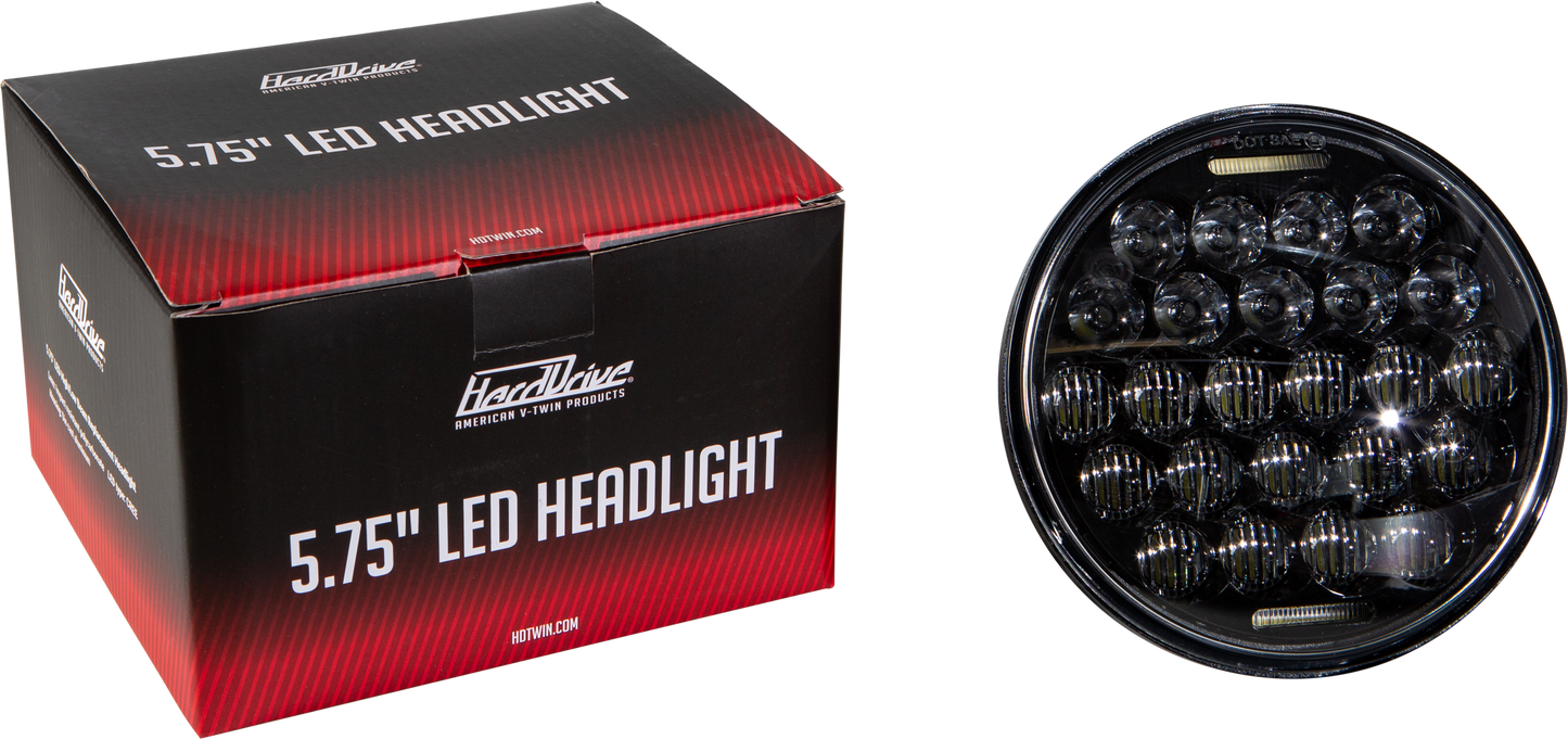 Led Headlight 5.75" 75w Black 3500/2000 Lumens