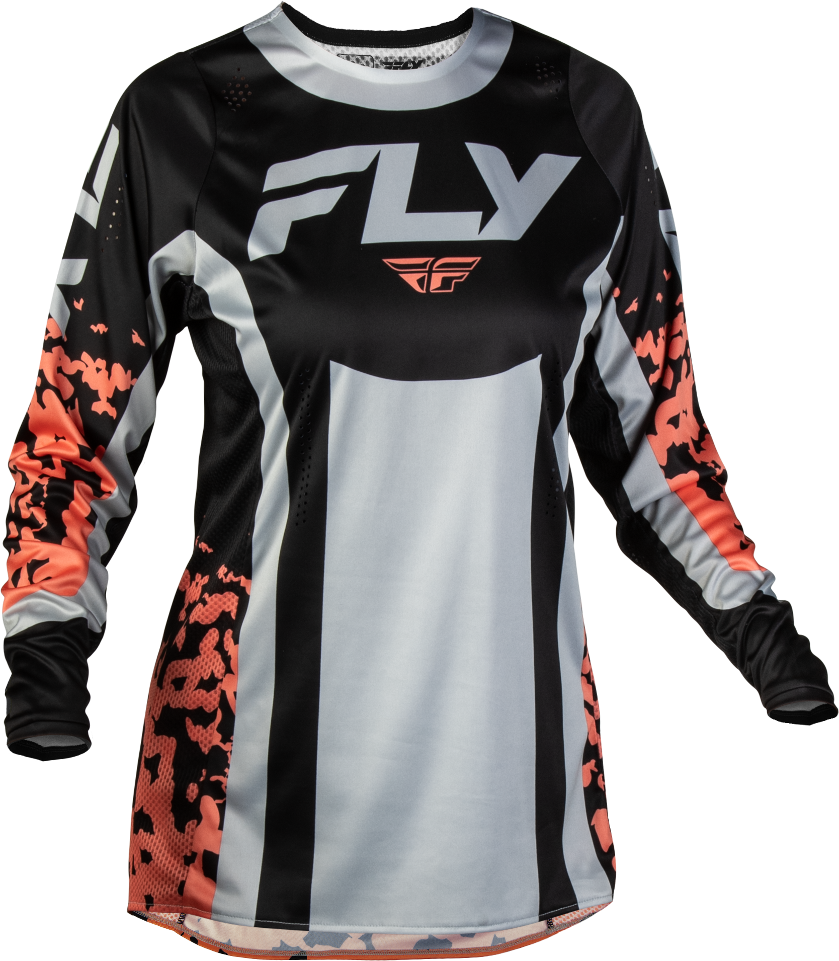 Women's Lite Flake Jersey Black/Light Grey/Coral Sm