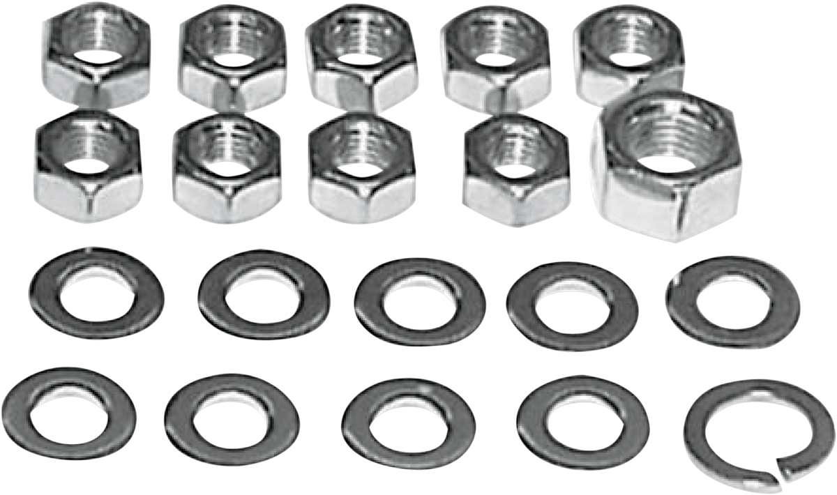 COLONY Nuts with Washers Kit - Transmission Side Cover/Clutch Arm - Chrome 8112-20