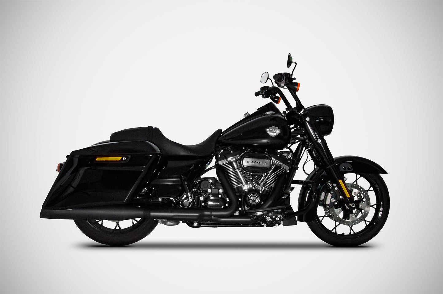 Zard Dual Slip-on Exhaust System for Harley Davidson Grand American Touring Motorcycles (114cc engines - Glides and Road King - 2021+)