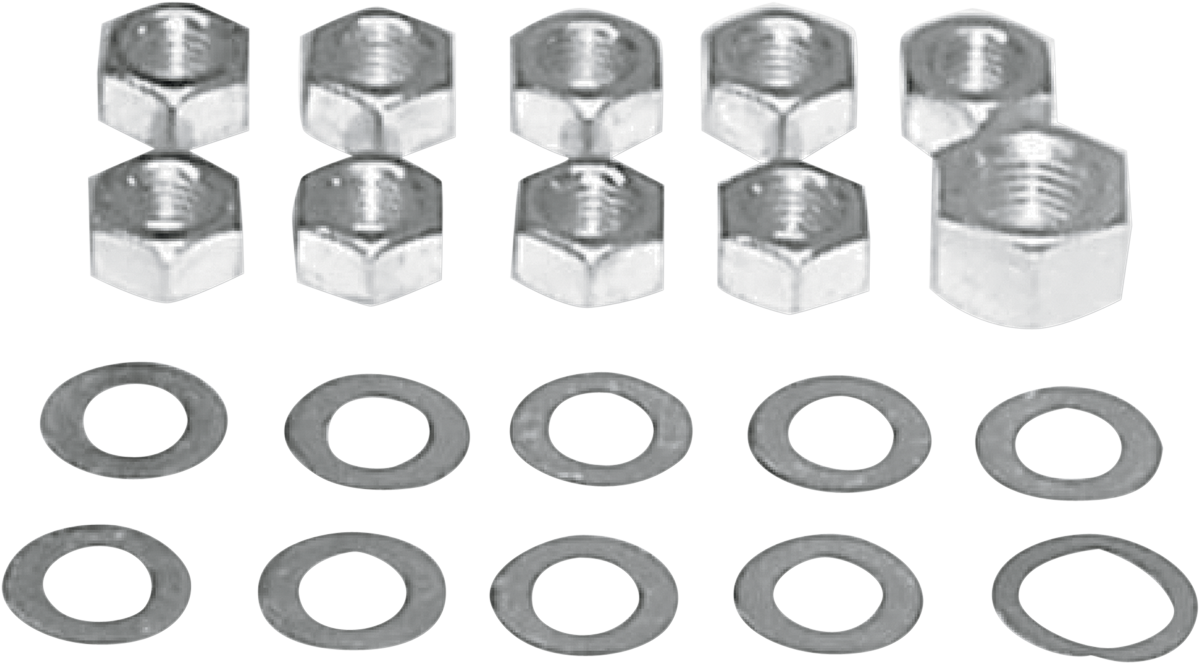 COLONY Nuts with Washers Kit - Transmission Side Cover/Clutch Arm - Cadmium Plated 8113-20