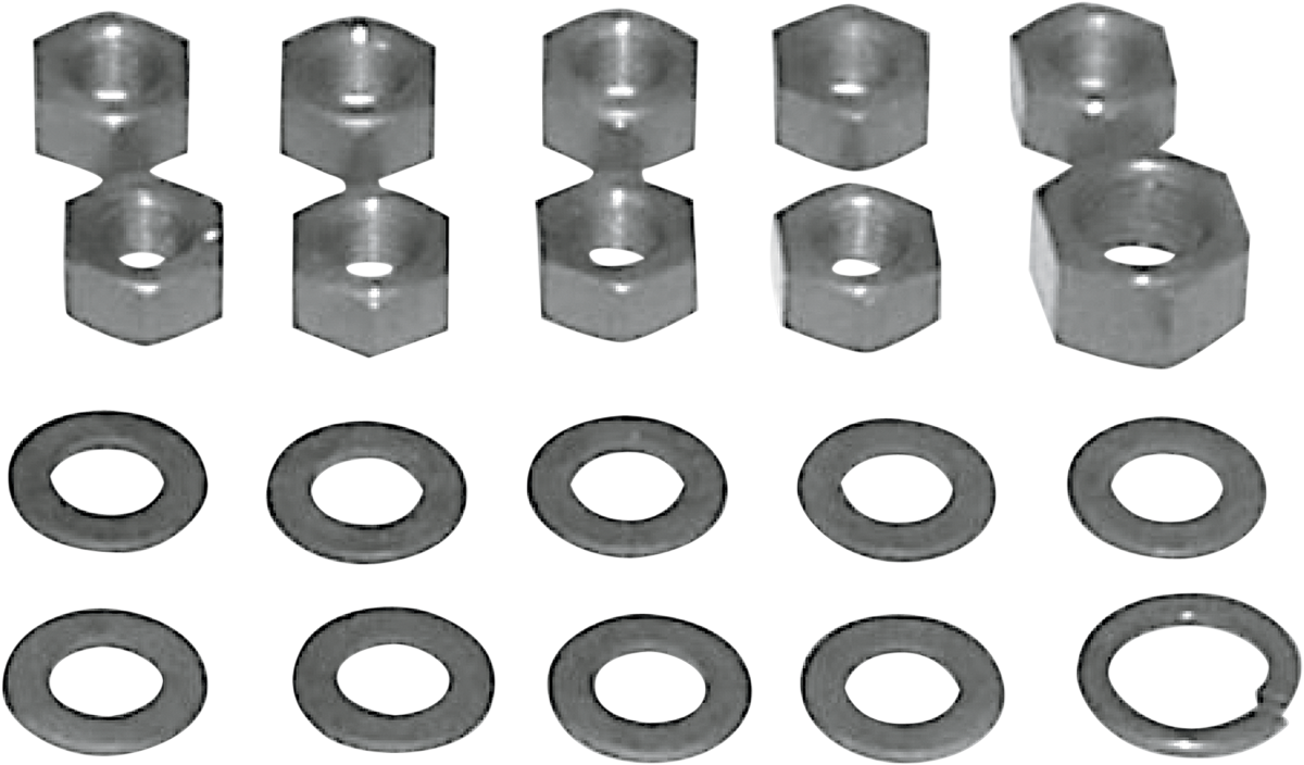 COLONY Nuts with Washers Kit - Transmission Side Cover/Clutch Arm - Parkerized 9671-20