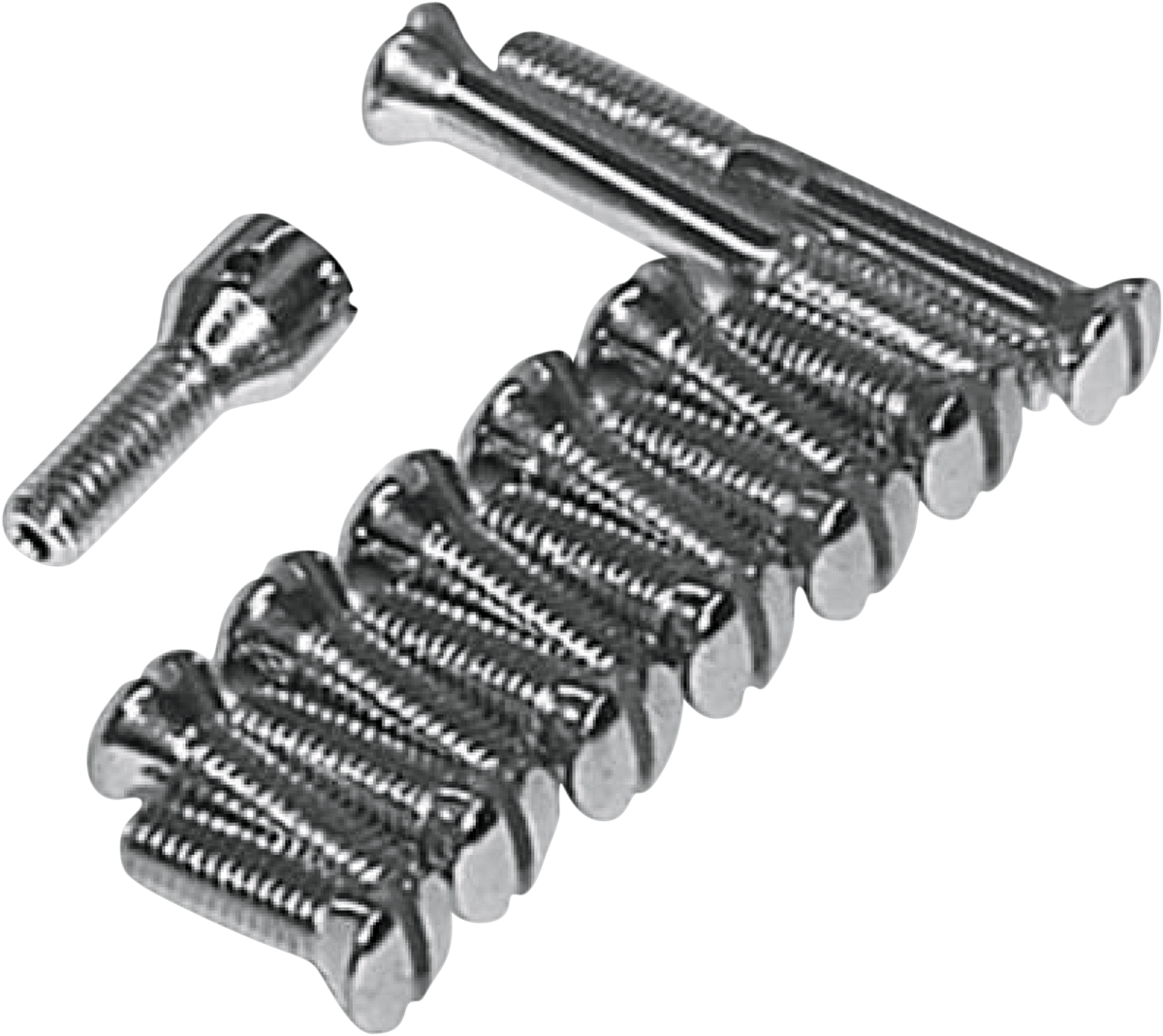 COLONY Screw Kit - Transmission Top Cover - Flat/Countersunk/Slotted - Chrome 8147-13