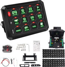 MOOSE OFFROAD Gang Switch Panel - 12 Position 90-200-PU