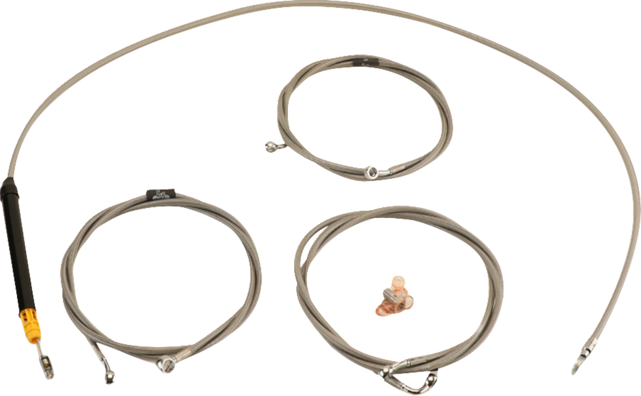 LA CHOPPERS Standard Stainless Braided Handlebar Cable/Brake Line Kit - 15"-17" Ape Hangers - '23-'25 Touring LA-8059KT-16