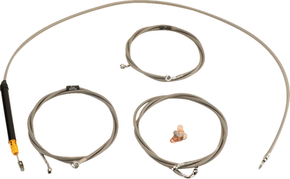 LA CHOPPERS Standard Stainless Braided Handlebar Cable/Brake Line Kit - 15"-17" Ape Hangers - '23-'25 Touring LA-8059KT-16