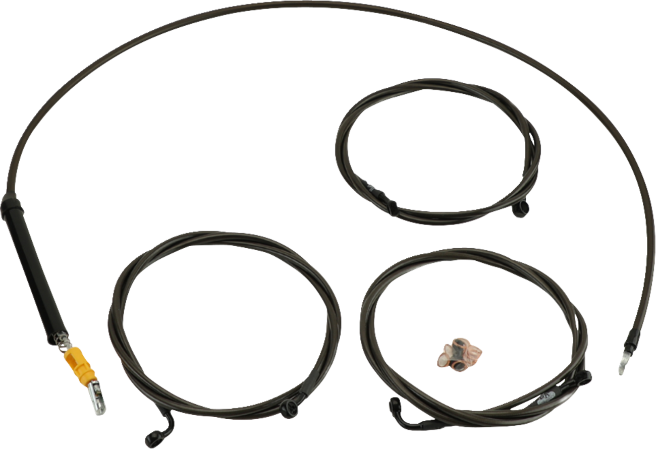 LA CHOPPERS Standard Midnight Braided Handlebar Cable/Brake Line Kit - 15"-17" Ape Hangers - '23-'25 Touring LA-8059KT-16M