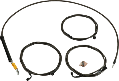 LA CHOPPERS Standard Midnight Braided Handlebar Cable/Brake Line Kit - 18"-20" Ape Hangers - '23-'25 Touring LA-8059KT-19M