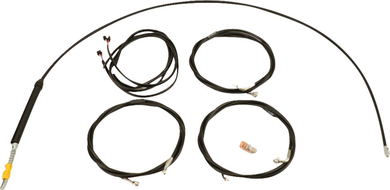 LA CHOPPERS Complete Plug-and-Play Cable Kit - Stock Handlebars - '23-'25 Touring - Black LA-8059KT3-08B
