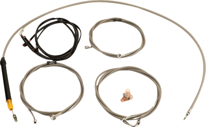 LA CHOPPERS Complete Plug-and-Play Cable Kit - Stock Handlebars - '23-'25 Touring - Stainless LA-8059KT3-08