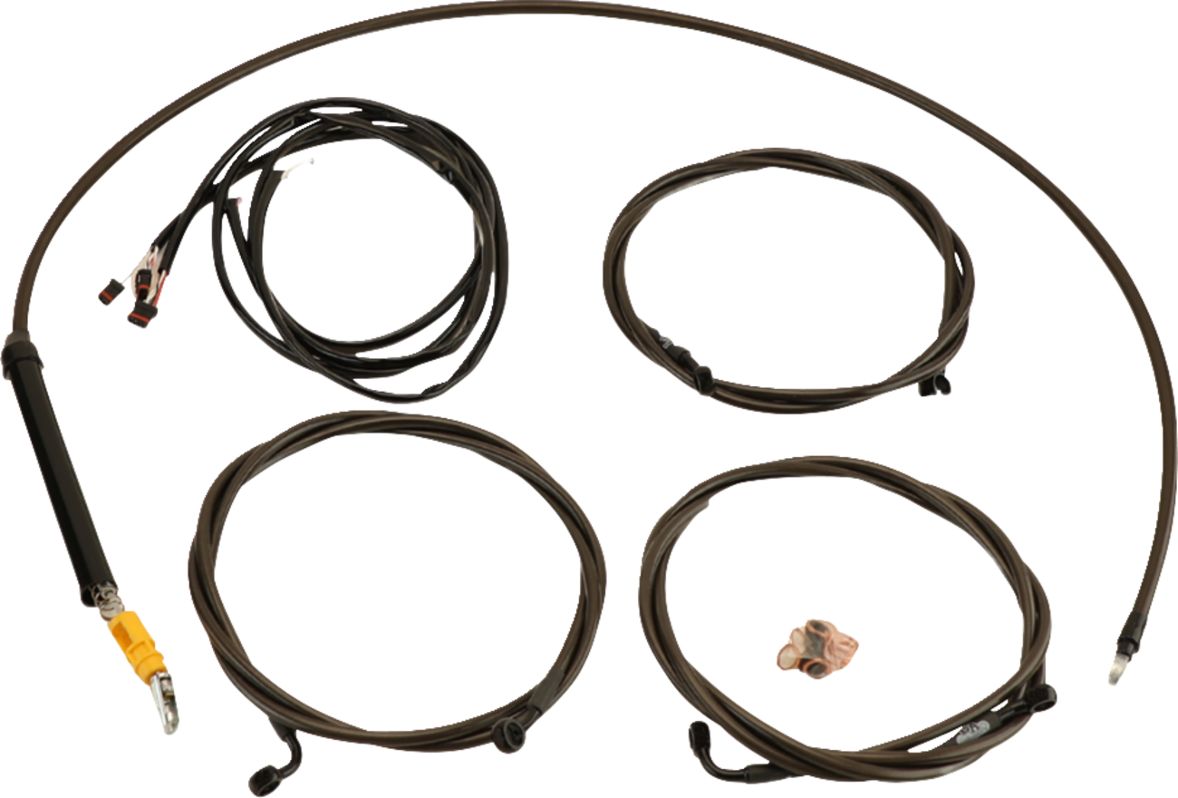 LA CHOPPERS Complete Plug-and-Play Cable Kit - 12" - 14" Handlebars - '23-'25 Touring - Midnight LA-8059KT3-13M