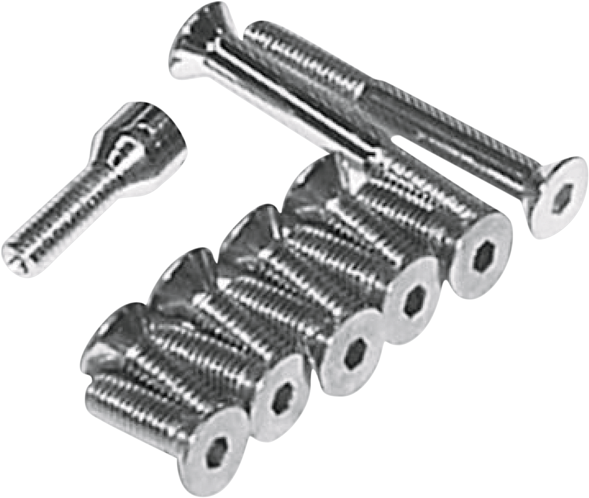 COLONY Screw Kit - Transmission Top Cover - Flat/Countersunk - Chrome 8748-12