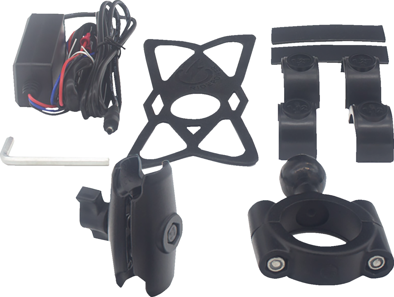 RIDEPOWER Metal Phone Holder - Inductive Charging 1-1/2" Bar Mount RPMTLINDMOUNT15