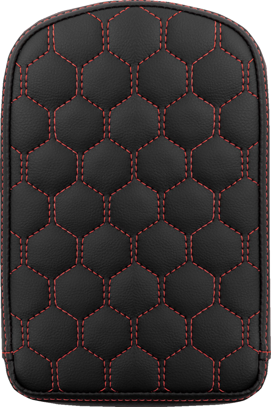 SADDLEMEN RoadSofa™ Sissy Bar Pad - Honeycomb - Red Stitching 041149RED