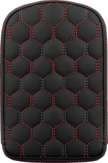 SADDLEMEN RoadSofa™ Sissy Bar Pad - Honeycomb - Red Stitching 041149RED