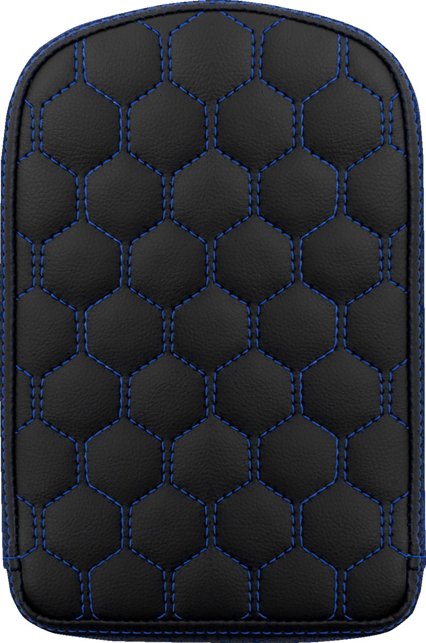 SADDLEMEN RoadSofa™ Sissy Bar Pad - Honeycomb - Blue Stitching 041149BLU