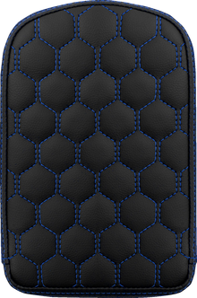 SADDLEMEN RoadSofa™ Sissy Bar Pad - Honeycomb - Blue Stitching 041149BLU
