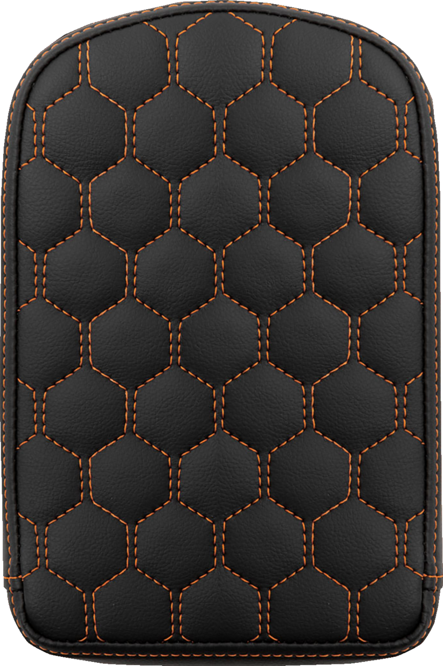 SADDLEMEN RoadSofa™ Sissy Bar Pad - Honeycomb - Orange Stitching 041149ORA