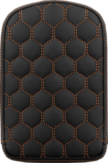 SADDLEMEN RoadSofa™ Sissy Bar Pad - Honeycomb - Orange Stitching 041149ORA