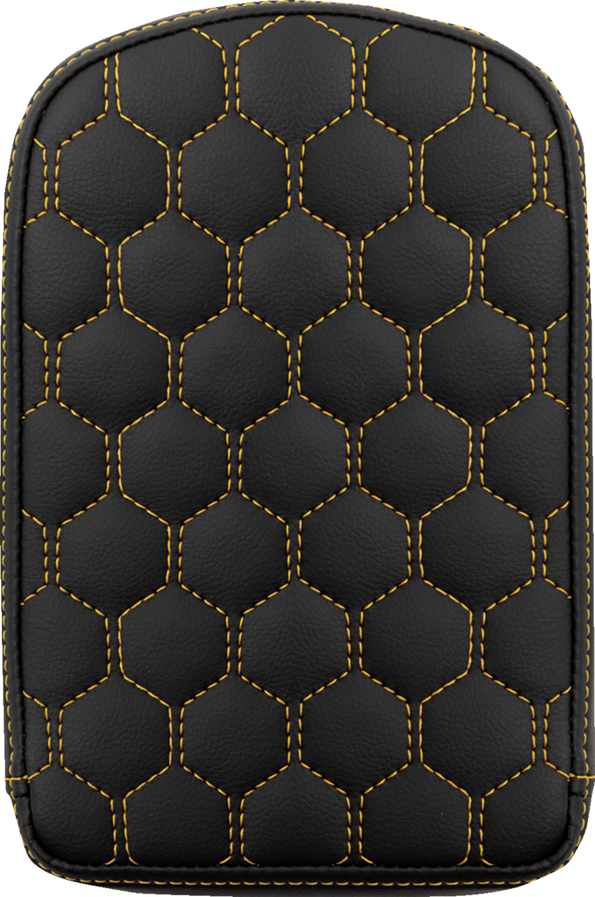 SADDLEMEN RoadSofa™ Sissy Bar Pad - Honeycomb - Gold Stitching 041149GOL
