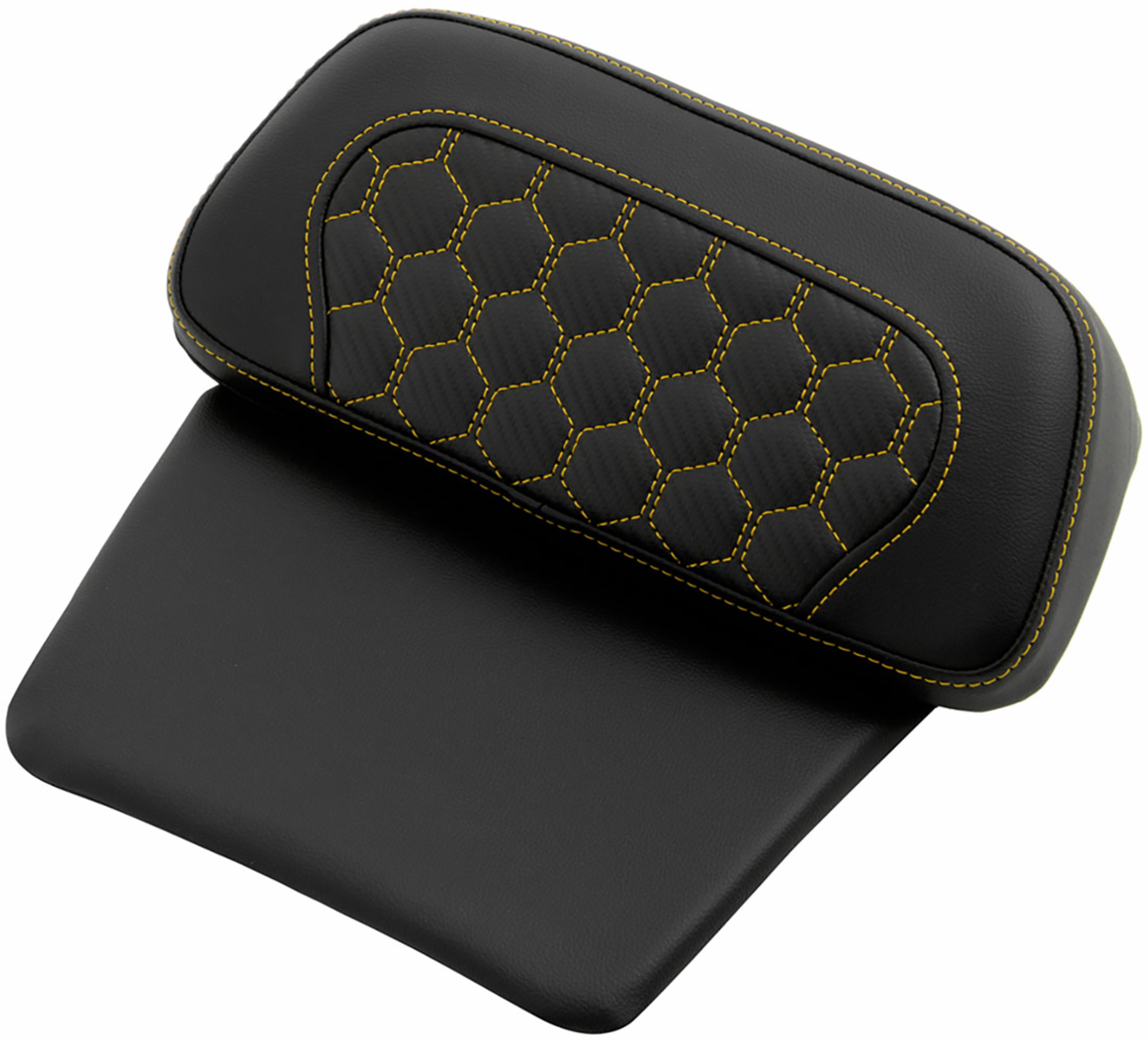 SADDLEMEN Chopped Tour Pak Pad - Honeycomb - Gold Stitching - FLH/FLT '14-'24 814-07C-HC-GOL