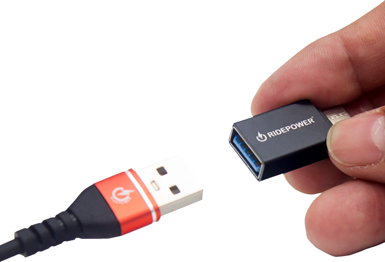 RIDEPOWER Power Adapter - Female USB to Male USB-C RPUSBCMUSBFADPT